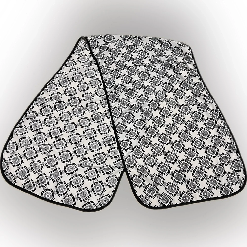🍄Vintage Patterned Black White Women’s Scarf Shawl Necktie Headscarf